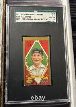 1911 T205 Gold Border Tobacco Hal Chase Both Ears Show Frame Extends SGC 2.5