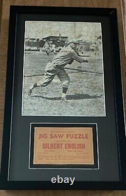 1933 Buffalo Bisons Framed Shadowbox Jig Saw Puzzle of Gilbert English RARE