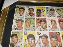 1954 TOPPS SI baseball card UNCUT SHEET professionally MATTED/ FRAMED mint