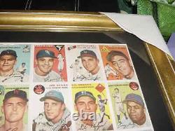 1954 TOPPS SI baseball card UNCUT SHEET professionally MATTED/ FRAMED mint