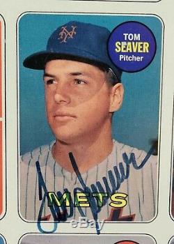 1969 Topps Baseball Tom Seaver Auto On Uncut 24 Card Sheet Custom Framed Look