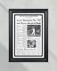 1974 Hank Aaron Record Home Run #715 Framed Newspaper Print