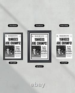 1977 New York Yankees World Series Champions Framed Front Page Newspaper Print