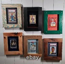 1986 Fleer MickeyHatcher Big Glove framed in minneral stained pine