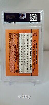 1990 Donruss Error Card Mark Mcgwire #185 Psa Grade 8