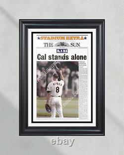 1995 Cal Ripken Iron Man Framed Front Page Newspaper Print Baltimore Orioles