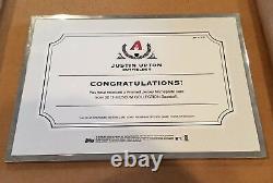 1/1 Jumbo Nameplate Justin Upton GU Jersey Patch Letter Topps Museum Framed 2013