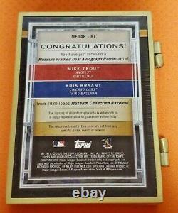 1/1 MIKE TROUT & KRIS BRYANT Auto! 2020 Topps Museum Dual Framed Patch Autograph