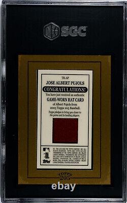 2003 Topps 205 ALBERT PUJOLS Game-Worn TR-AP Jersey Mini Framed-Relic SGC 9 MINT