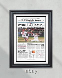 2008 Philadelphia Phillies World Series Champs Newspaper Front Page Framed HD Pr