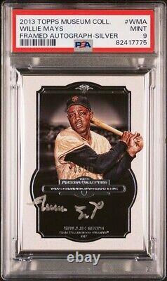 2013 Topps Museum Collection Willie Mays Silver Framed Auto /10 PSA 9 POP 1