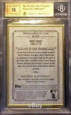 2015 Topps Museum Collection Gold Framed Mike Trout Auto 12/15 BGS 9.5/10 Gem