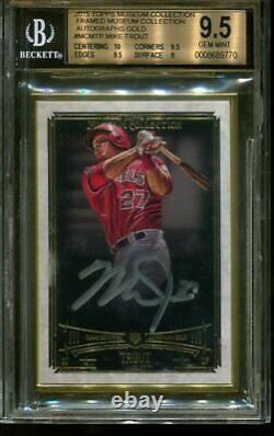 2015 Topps Museum Collection Mike Trout Gold Framed Silver Auto BGS 9.5 Auto 10