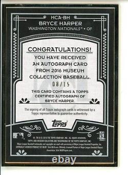 2016 Museum Collection Bryce Harper Gold Framed Autograph #08/15