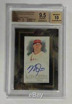 2016 Topps Allen & Ginter BLACK Framed Mini Mike Trout #/25 BGS 9.5 Auto 10