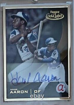 2016 Topps Gold Label Framed Auto Hank Aaron Hard Signed