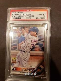 2016 Topps Michael Conforto Silver Metal Framed ROOKIE #'d/16 PSA10 RC New York