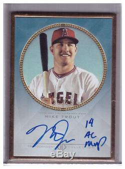 2016 Topps Transcendent Auto MIKE TROUT Gold Framed BLUE PARALLEL AUTOGRAPH /25