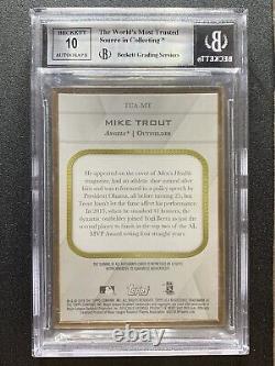 2016 Topps Transcendent Framed Mike Trout Auto Inscription BGS 9 Auto 10 50/52