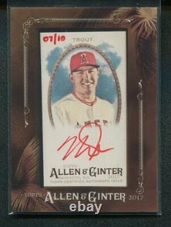 2017 Topps Allen & Ginter MIKE TROUT Framed Mini Red Auto Autograph 07/10 Angels