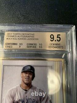2017 Topps Definitive Aaron Judge Auto RC Autograph /30 Yankees Gold Framed 9.5