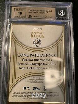 2017 Topps Definitive Aaron Judge Auto RC Autograph /30 Yankees Gold Framed 9.5