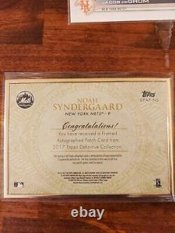 2017 Topps Definitive Noah Syndergaard 3-Color Gold Framed Auto Patch 5/10