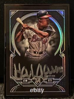 2017 Topps Museum Collection HANK AARON AUTO #1/5 Black Frame Silver Signature