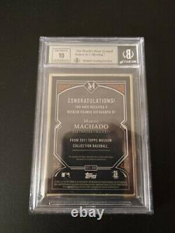 2017 Topps Museum Manny Machado Framed Auto #12/15 BGS 9/10, None Graded Higher