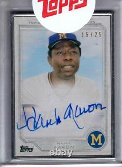 2017 Topps Transcendent VIP Auto HANK AARON Silver Framed 15/25 AUTOGRAPH Brewer