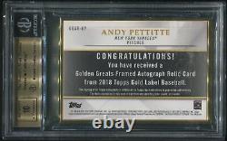 2018 Gold Label Andy Pettitte Golden Greats Framed Jersey Auto #02/25 BGS 9.5