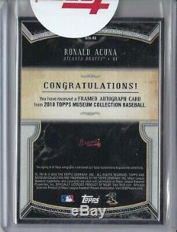 2018 Museum Collection RONALD ACUNA RC #2/15 Framed Auto Case Hit Atlanta Braves