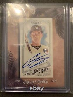2018 Topps Allen & Ginter's Mini Framed Gleyber Torres #MA-GT Rookie Auto RC