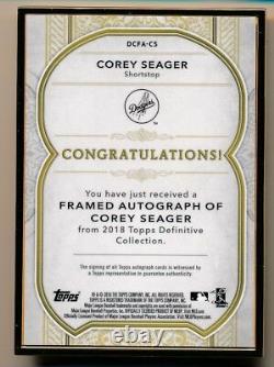 2018 Topps Definitive COREY SEAGER Framed On Card Auto Autograph #26/30