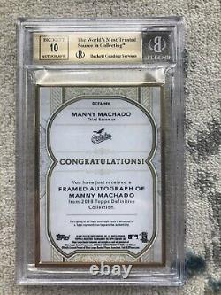 2018 Topps Definitive Collection Framed Auto #DCFAMM Manny Machado/25 BGS 9.5