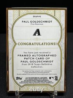 2018 Topps Definitive Gold Framed Paul Goldschmidt Dbacks Auto Patch 11/30