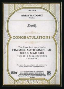 2018 Topps Definitive Greg Maddux Gold Framed Auto Autograph 5/5 Hof Braves