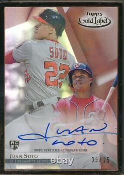 2018 Topps Gold Label Framed Autographs Red #FA-JSO Juan Soto RC Auto /25