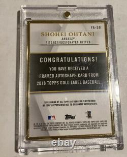 2018 Topps Gold Label Framed SHOHEI OHTANI On-Card Auto RC Black 11/15