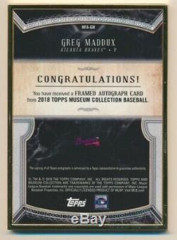 2018 Topps Museum Collection Framed Autographs Gold Greg Maddux Auto 6/10