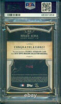 2018 Topps Museum Collection Ronald Acuna Gold Framed RC Rookie Auto /10 PSA 9