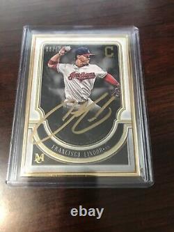 2018 Topps Museum Francisco Lindor Auto Autograph On Card Bronze Ink Framed /10