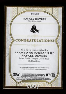 2018 Topps Rafael Devers RC Rookie Definitive Gold Framed Auto #07/30 RED SOX