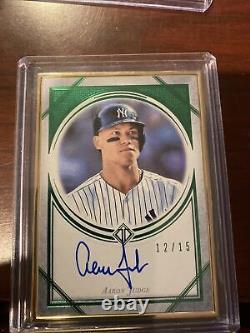 2018 Topps Transcendent Aaron Judge Auto Gold Framed Green /15 Yankees MINT