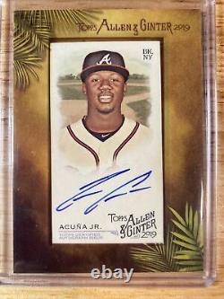 2019 Topps Allen and Ginter framed Ronald Acuna mini card auto (on card auto)