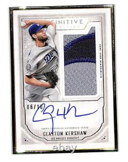 2019 Topps Definitive Clayton Kershaw 6/10 auto patch framed card Dodgers
