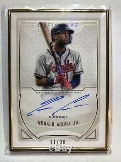 2019 Topps Definitive Ronald Acuna Jr Gold Frame Auto 21/30