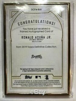 2019 Topps Definitive Ronald Acuna Jr Gold Frame Auto 21/30