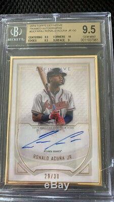 2019 Topps Definitive Ronald Acuna Jr Gold Frame Auto 29/30 BGS 9.5 10 Braves