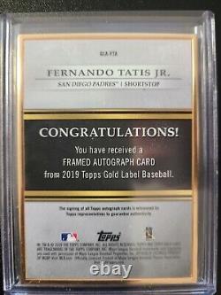 2019 Topps Gold Label Framed Rookie Card Auto, Fernando Tatis Jr. Padres RC